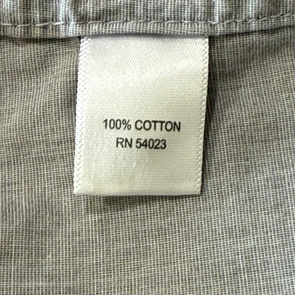 Banana Republic Mens Gray Cotton Button Down Shirt Long Sleeve Size L 16-16.5